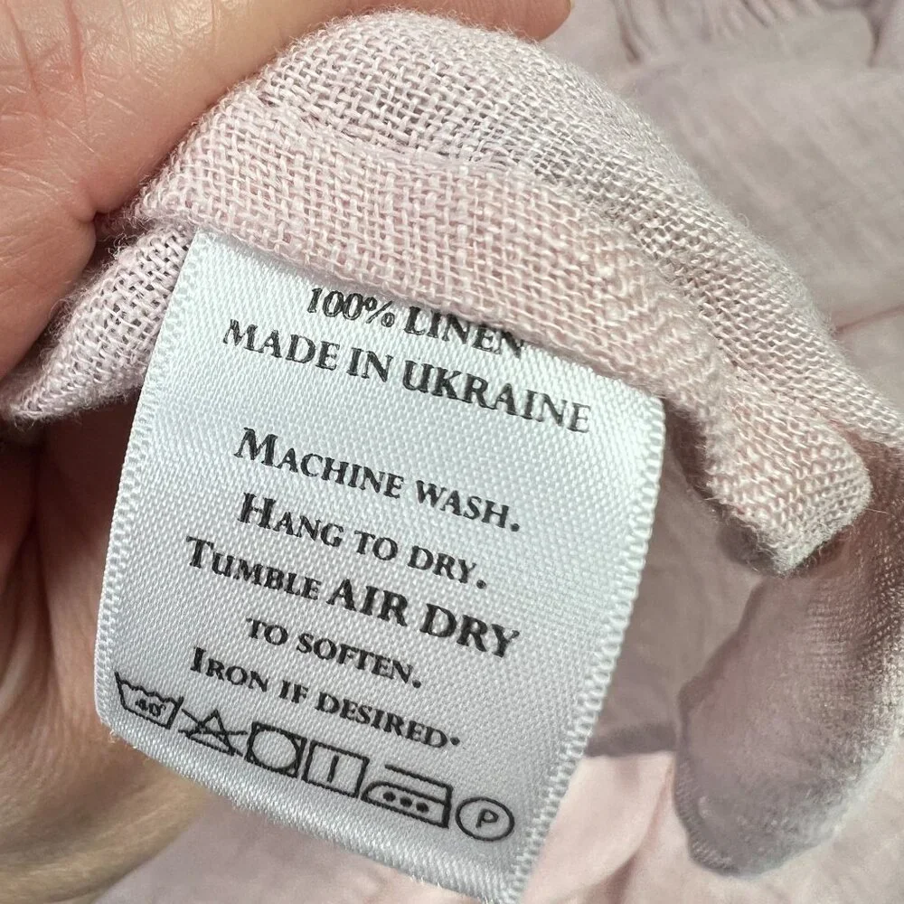 Crown Linen Designs Drop Waist Linen Maxi Dress Sleeveless Lilac Pink XL - Picture 7 of 7